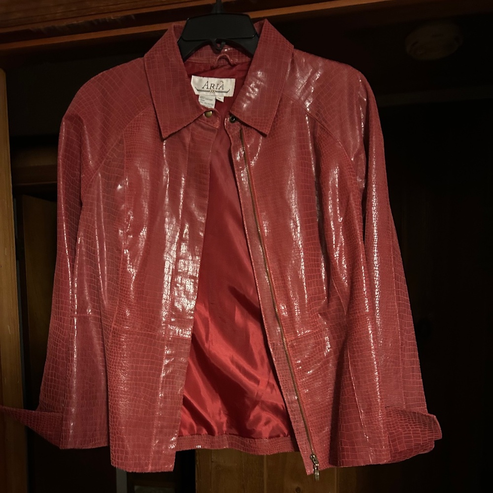 Aria Red Leather Jacket